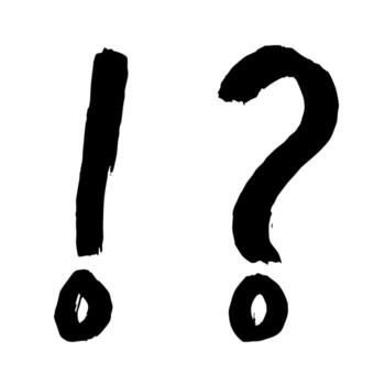 warning alert Hand drawn exclamation mark and question mark clipart Single element for design vector