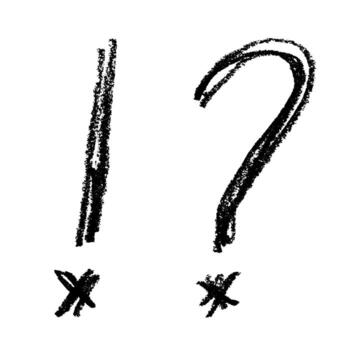 warning info Hand drawn exclamation mark and question mark clipart Single element for design vector