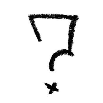 warning alert Hand drawn question mark clipart Single element for design vector