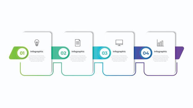 Timeline infographic template design. 4 options or steps business infographics design. Can be used for process diagram, presentations, workflow layout, flow chart, steps, banner. vector