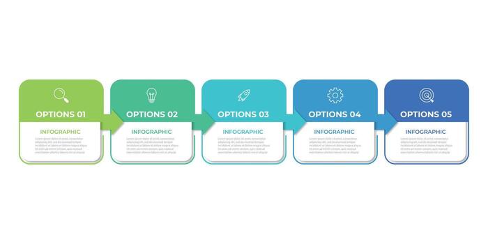 Presentation business infographic template with 5 options . vector