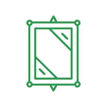 Rectangular Mirror with Hanging Cord on White Background mirror, reflection vector