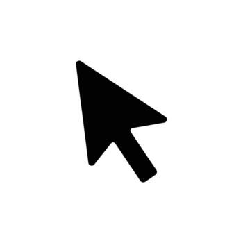 Black Arrow Cursor Pointing Upwards Left Isolated on a White Background vector