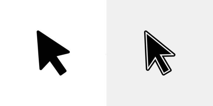 Black Arrow Cursor Icons on Split White Background Representing Computer Interface Element vector