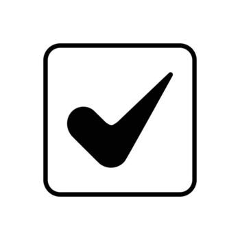 Black Check Mark Inside Rounded Square, Representing Completion, Approval, or Selection Icon vector