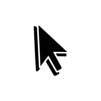 Black Computer Cursor Icon on White Background Website, Mouse Pointer, Navigation vector