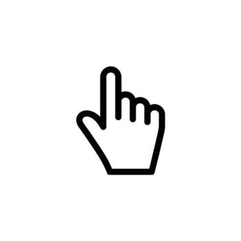 Black Outline Hand Pointing Upward on White Background for Web or Print Design vector