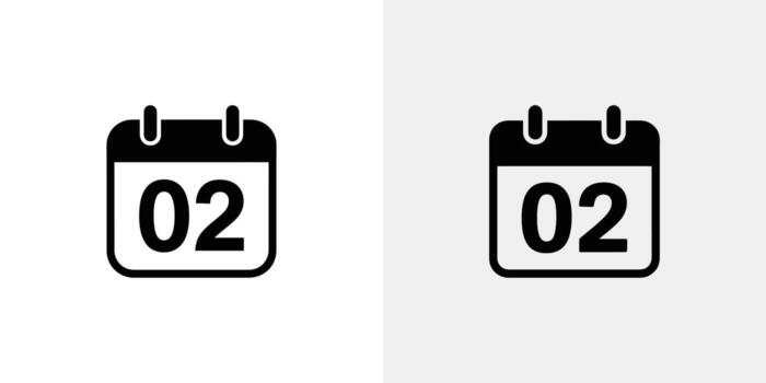 Calendar Icon Displaying the Date Second with White Background vector