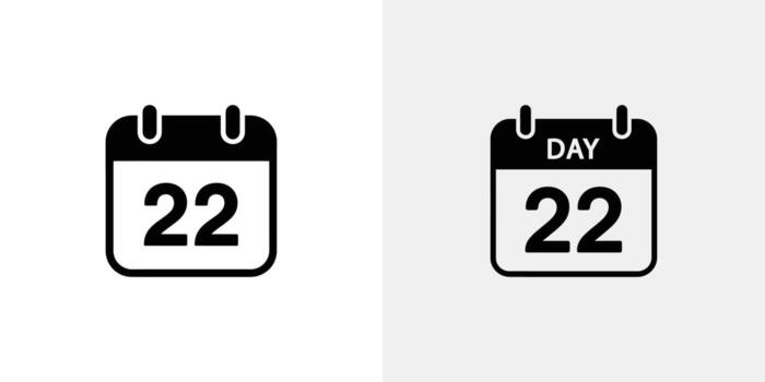 Calendar Icon with the 22nd Day Isolated on Transparent Background Design vector