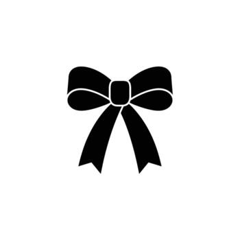 Elegant Silhouette of a Black Ribbon with a Neat Bow on White Background vector