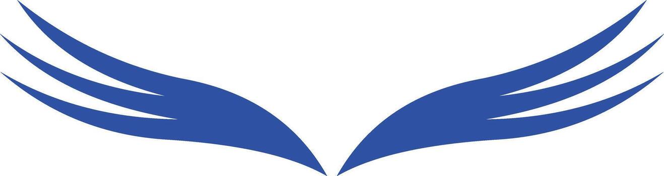 Art of abstract blue wings, symbolizing freedom, speed, and aspiration, elegant design element vector