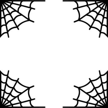 Art of four corner spider web graphic design element for halloween and spooky themes vector