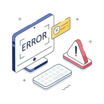 Take a look at this amazing isometric illustration of error message vector