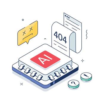 Get this creatively designed amazing icon of ai error in modern style vector