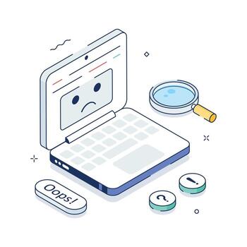 Take your hands on this amazing isometric illustration of computer error vector