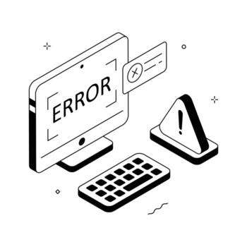 Take a look at this amazing isometric illustration of error message. vector