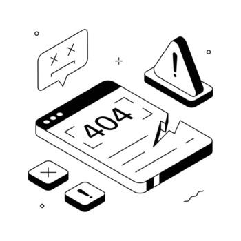 Creatively crafted amazing isometric illustration of broken webpage. vector