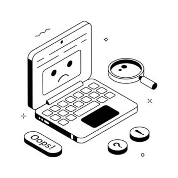 Take your hands on this amazing isometric illustration of computer error. vector