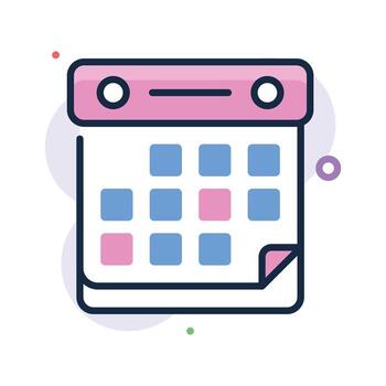 Flat icon of calendar representing planning and time management vector