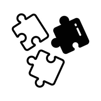 glyph puzzle icon symbolizing teamwork and strategy, ready to use , vector