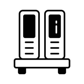 glifo icono de carpetas representando documento organización, vector