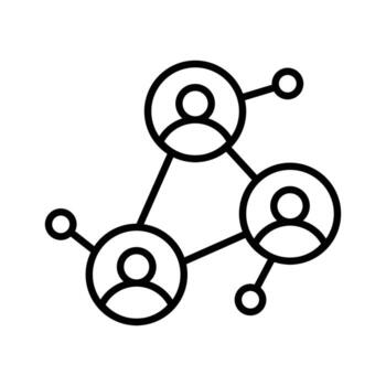 line network icon symbolizing collaboration and communication,. vector