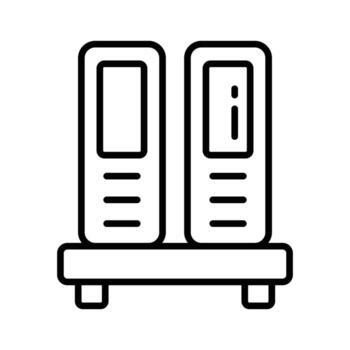 línea icono de carpetas representando documento organización,. vector