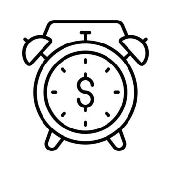 Take your hands on this amazing icon of clock with dollar sign, concept of time is money,. vector