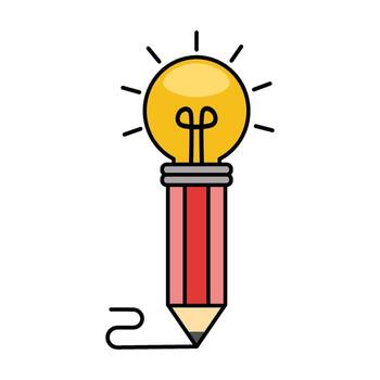 A lightbulb and a pencil, which is commonly used to represent the concept of a creative idea or innovation. vector