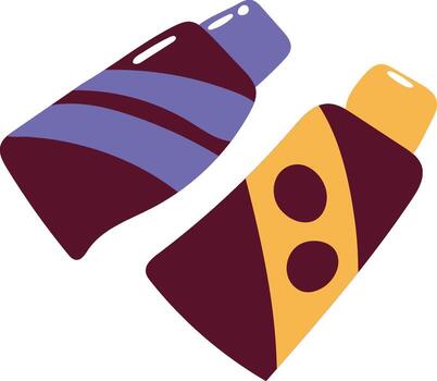 Two bottles of shampoo and conditioner on a white background vector