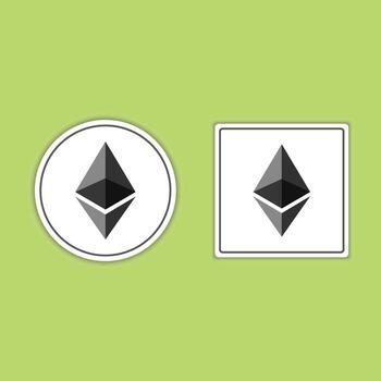 Ethereum ETH icon isolated on white. Cryptocurrency, e-currency payment crypto currency blockchain sign. Black logo, flat adaptation design for web site, mobile app vector