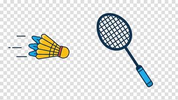 animerad badminton spel - fjäderboll flugor mot racket i en dynamisk sporter sekvens. video