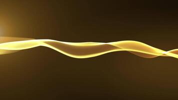 dinámica, futurista, resumen ola de brillante dorado partículas en un negro fondo, representando un tecnológico y moderno concepto. Perfecto para ciencia, datos y digital temas video
