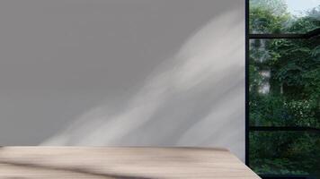 esvaziar interior quarto sombra parede espaço fundo zombar acima arquitetura luz solar. esvaziar casa moderno video