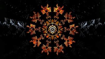 Elegant Metallic Gold and Black Ornaments in Loop Rotation, Premium Dark Textured Template with Unique Reflection video