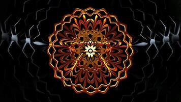 elite oro e nero ornamenti rotante nel liscio senza soluzione di continuità ciclo continuo con elegante metallico riflessi e buio struttura video