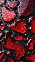 lustroso vermelho remendos interligado de fluindo Preto veias dentro uma viscoso dança do orgânico abstração, animação fez do flutuando cubos video