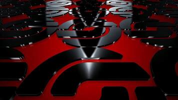 kontinuerlig strömma ovan abstrakt svart geometrisk maska på mörk röd bakgrund, premie exklusiv mönster design med slät 3d textur och lutning ljus video