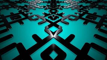 flytande rörelse tvärs över svart polygonal fält på blå bakgrund, unik elit mönster terar digital elegans och minimal mjuk textur design video