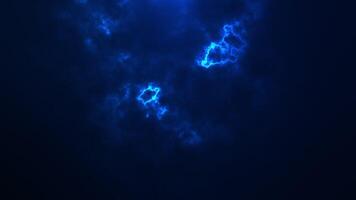 mörk bakgrund med lysande blå dimma moln skapande mystisk plasma energi textur i rörelse. 4k 60 fps slinga. video