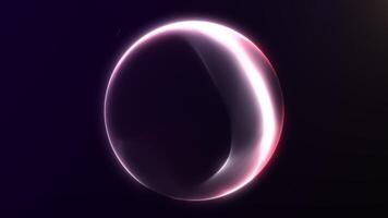 Futuristic glowing sphere with purple, red, and white light. Elegant minimal luminous animation with soft gradients and smooth motion on dark background. Seamless 4K abstract loop. video