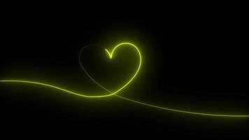 Heart Shape, Glowing Neon Lights - Loopable 4K, Abstract Digitally Generated Background, Valentine's Day, Heart Shape Neon Abstract Backgrounds, 4K Neon tunnel Loopable video