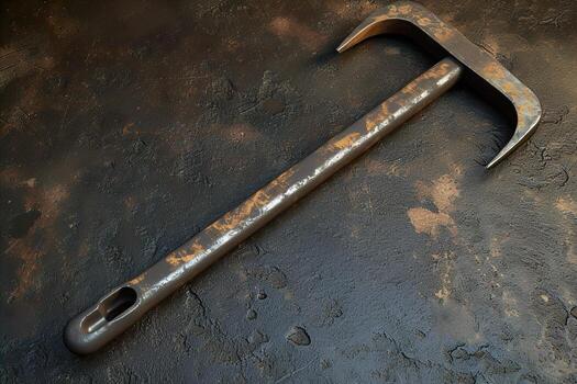 A rusty hammer laying on a table photo