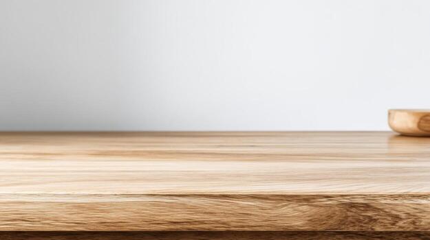 Rustic Wooden Surface with Neutral Background, Ideal for Product Mockups and Food Photography or displaying objects photo