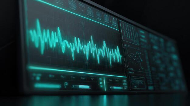 A computer screen with a waveform on it photo