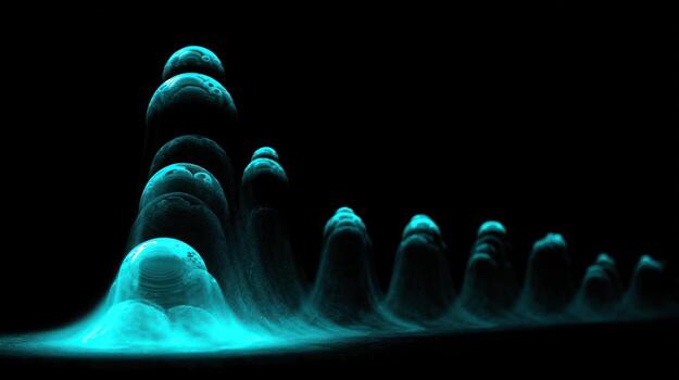 A group of blue waves on a black background photo