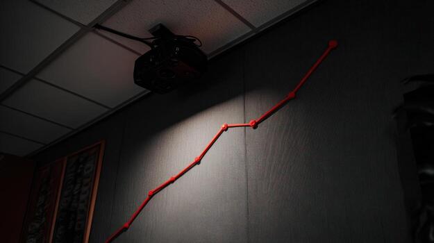 A red line on a wall photo