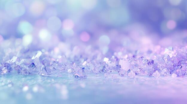 Abstract close up of sparkling crystals with bokeh background photo