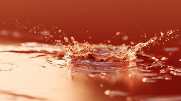 Water drop splash detail in brown tones macro shot abstract background photo