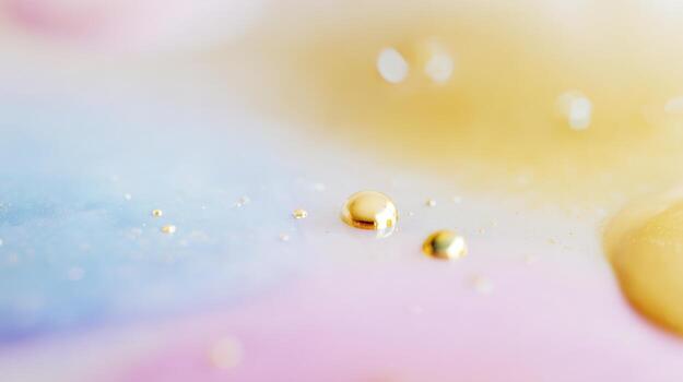 Abstract macro view of water droplets and colorful background gradients photo